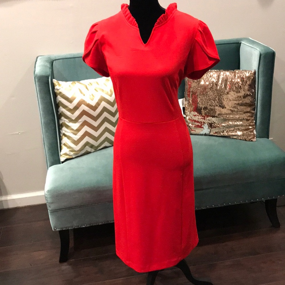 Red midi dress